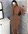 Conjunto Modal Nude Cropped e Saia Midi - Imagem 1