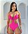 Body Mykonos Renda Rosa com  Laranja Neon Handmade Collection - Imagem 1