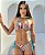 Biquíni Santorini Azul Turquesa Estampado  Reversível e Empina Bumbum - Imagem 1