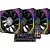 Kit Cooler Gamer Gabinete Fortrek Frosty Argb 120mm C/3 Fans LED PRETO - Imagem 1