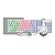 Combo Gamer 4 em 1 Bluecase Play, Rainbow, ABNT2, 2400DPI, Drivers 40mm, USB, Branco, BGHPKM-01WBX - Imagem 1