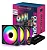 KIT 4 FANS ROUND5 AURORA PRETO COM CONTROLADORA ARGB - Imagem 1
