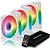 KIT 6 FANS ROUND5 AURORA BRANCO COM CONTROLADORA ARGB - Imagem 1