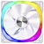 KIT 7 FANS ROUND5 JETTA BRANCO COM CONTROLADORA ARGB - Imagem 1