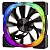 KIT 7 FANS ROUND5 JETTA PRETO COM CONTROLADORA ARGB - Imagem 1