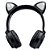 Fone de Ouvido Bluetooth Orelha de Gato LED LEF-1022 PRETO LEHMOX - Imagem 1