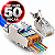 Kit 50 Conectores Rede RJ45 CAT7 Blindado Vazado Prensa Cabo - Imagem 1