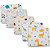 Kit 20 Fraldinha De Boca Pano Luxo Estampada Dupla 35x35cm Comum Pacote 100% Algodão ESTAMPAS SORTIDAS - Imagem 1