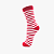 Meia Cano Alto Listrada Vermelho e Branco - Imagem 3
