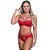 Conjunto Rendado Com Strappy E Lacinho - Yully Lingerie - Vermelha - Imagem 1