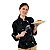 Dólmã Chef Feminino Preto/ Branco 100% Algodão - Imagem 1