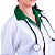Jaleco Feminino Acinturado Detalhe em Verde Médicas e Enfermeiras - Dr Chef - Imagem 2
