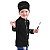 Dólmã Chef de Cozinha Infantil Chapéu Mestre Cuca Preto - Imagem 2