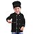 Dólmã Chef de Cozinha Infantil Chapéu Mestre Cuca Preto - Imagem 3