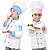 Conjunto Chef de Cozinha Infantil Dólmã e Chapéu Colorido 02 a 14 anos - Dr Chef - Imagem 1