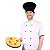 Chapéu Chef de Cozinha Preto Detalhes Vermelho - Dr Chef - Imagem 2
