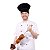 Chapéu Chef de Cozinha Preto Detalhes Vermelho - Dr Chef - Imagem 4