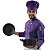 Chapéu Chef Cozinha Profissional Roxo com Preto - Dr Chef - Imagem 2