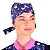 Bandana Para Chef Cozinha Profissional Azul Floral - Dr Chef - Imagem 2