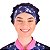 Chapéu Para Chef de Cozinha Tipo Gorro Azul Floral - Dr Chef - Imagem 3
