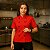 Dólmã Chef Cozinha Feminino Manga Curta Vermelho - Dr Chef - Imagem 3
