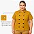 Dólmã Feminino Manga Curta Mostarda Plus Size- Dr Chef - Imagem 3