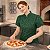 Dólmã Feminina Chef Cozinha Manga Curta Tulipa Verde Esmeralda - Dr Chef - Imagem 4