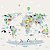 Papel de Parede Personalizado Mapa Mundi Areia - Imagem 2