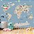 Papel de Parede Personalizado Mapa Mundi Azul - Imagem 1
