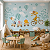 Papel de Parede Infantil Personalizado Safari Trenzinho de Bike Azul Non Woven - Imagem 1