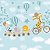 Papel de Parede  Infantil Personalizado Safari Trenzinho de Bike - Imagem 2