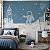 Papel de Parede Personalizado Infantil Espaço Astronauta Azul - Imagem 1