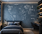 Papel de Parede Personalizado Infantil Mapa Mundi Cimento Queimado Azul - Imagem 1