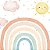 Papel de Parede Personalizado Infantil Arco íris e Bolinhas Aquarela - Imagem 2