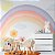 Papel de Parede Infantil Personalizado Arco íris e Sol de Girassol Aquarela - Imagem 1