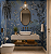 Papel de Parede Personalizado Lavabo Papel de Parede Personalizado Jardim Oriental Azul Non Woven - Imagem 1