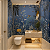 Papel de Parede Personalizado Lavabo Papel de Parede Personalizado Jardim Oriental Azul Non Woven - Imagem 1