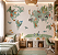 Papel de Parede Personalizado Infantil Mapa Mundi Verde - Imagem 1