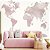 Papel de Parede Quarto Personalizado Mapa Mundi Rosa Aquarela - Imagem 1