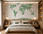 Papel de Parede Mapa Mundi Aquarela Verde para Quarto Infantil Personalizado Sob Medida - Imagem 1