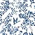 Papel de Parede Personalizado Floral Andorinha Azul - Imagem 2