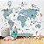 Papel de Parede Personalizado Quarto Infantil Mapa Mundi Azul com Nome dos Países - Imagem 1