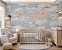 Papel de Parede Personalizado Infantil Mapa Mundi Animais Sob Medida - Imagem 1