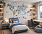 Papel de Parede Personalizado Quarto Menino Mapa Mundi Animais Azul - Imagem 1