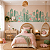 Papel de Parede Personalizado Quarto Menina Cactos Soft Aquarela - Imagem 1