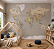 Papel de Parede Personalizado Mapa do Mundo Camurça - Imagem 1