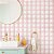 Papel de Parede Infantil Personalizado Xadrez Cimento Queimado Rosa - Efeito Cimentício - Imagem 1