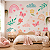 Papel de Parede Personalizado Quarto Infantil Grandes Borboletas Flores e Arco Íris - Imagem 1