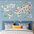 Papel de parede infantil personalizado Mapa Mundi Viagem pelo Mundo Azul - Imagem 1