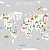 Papel de Parede Personalizado Infantil Mapa Mundi Viagem pelo Mundo Cinza - Imagem 2